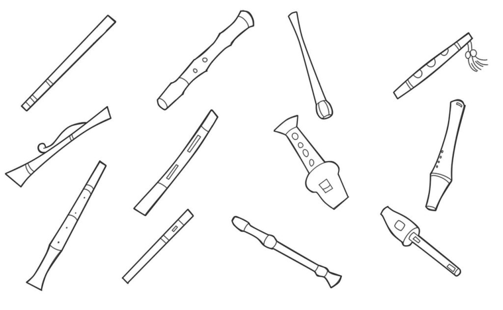 竖笛简笔画