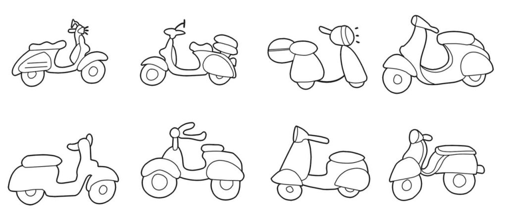 摩托车简笔画