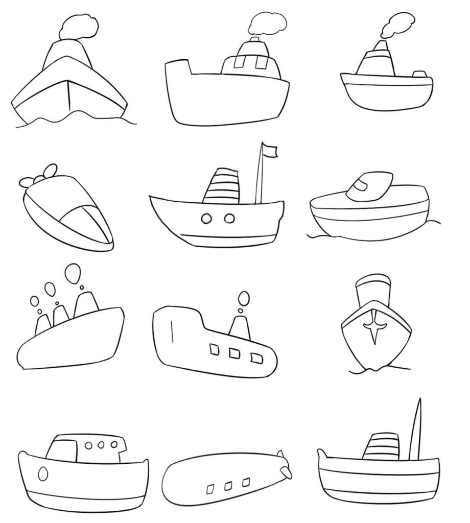 船简笔画