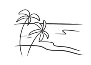 海滩简笔画