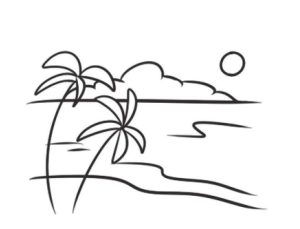 海滩简笔画