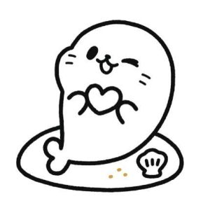 小海豹的表白简笔画