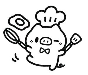 厨师小猪简笔画