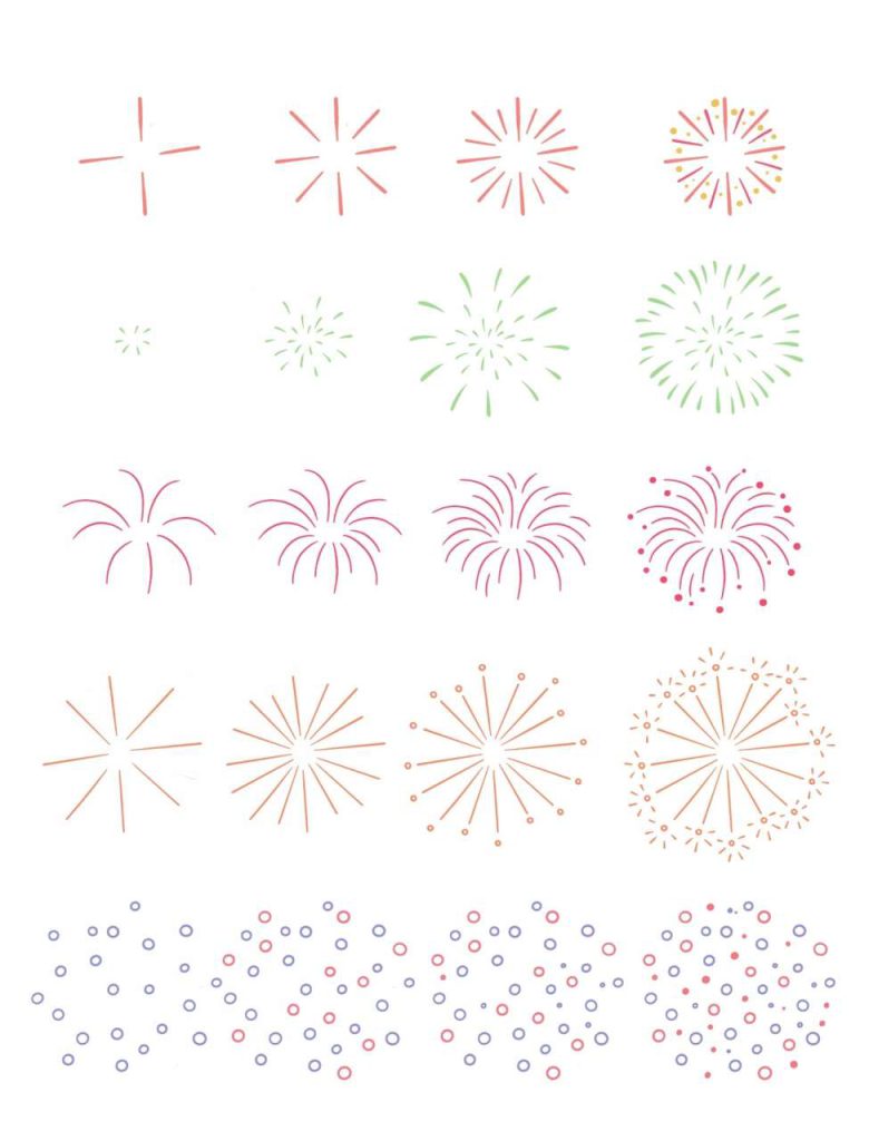 烟花简笔画