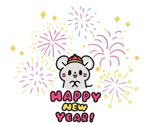 新年快乐小老鼠简笔画