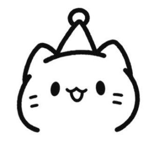 生日快乐小猫简笔画