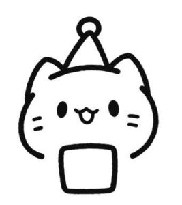 生日快乐小猫简笔画