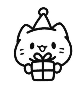 生日快乐小猫简笔画