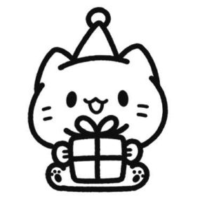 生日快乐小猫简笔画