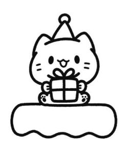 生日快乐小猫简笔画