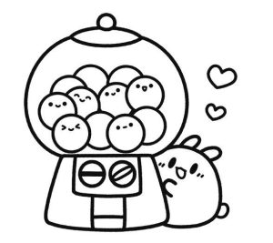 糖果扭蛋机简笔画