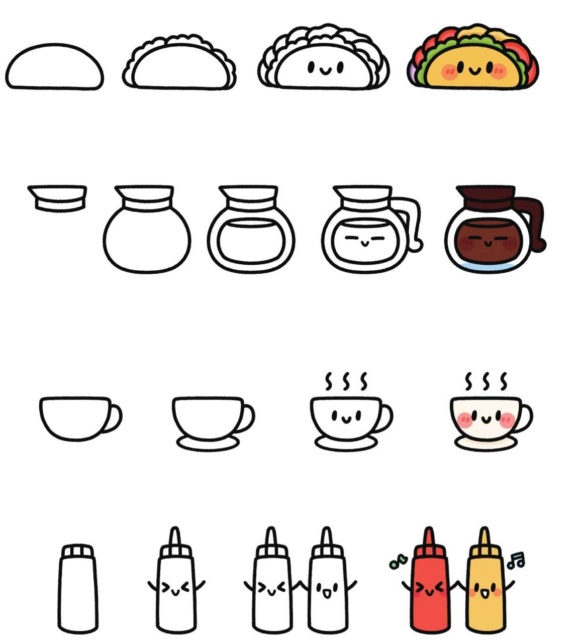 美式早餐简笔画