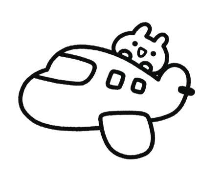 兔兔坐飞机简笔画