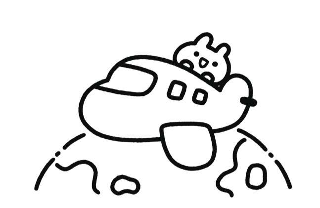 兔兔坐飞机简笔画