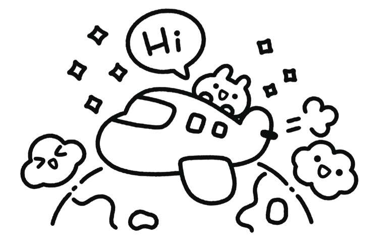 兔兔坐飞机简笔画
