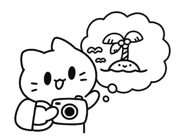旅行猫猫简笔画
