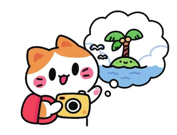 旅行猫猫简笔画