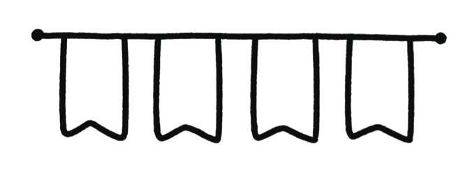 小旗子数字边框简笔画