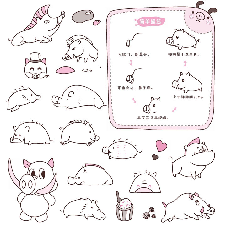 野猪简笔画画