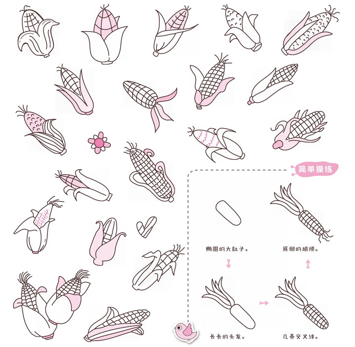 玉米简笔画