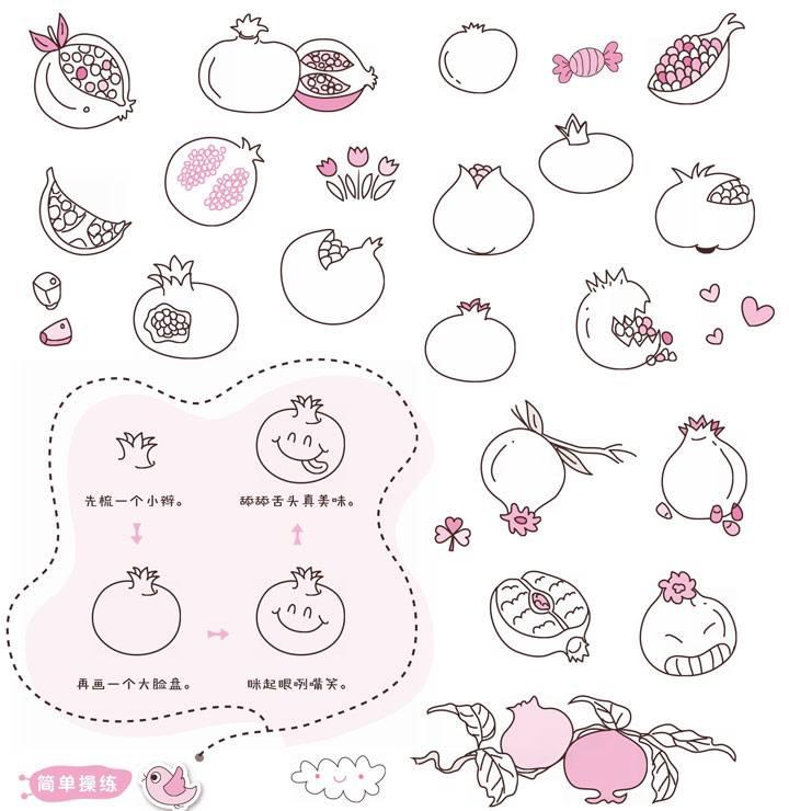 石榴简笔画