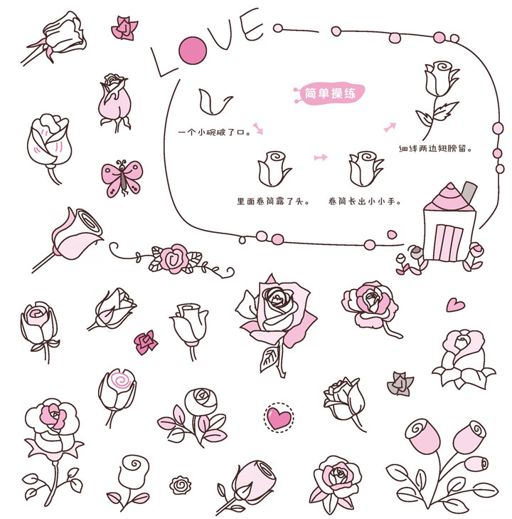 玫瑰花简笔画