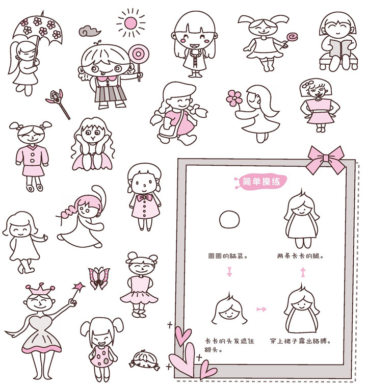 女孩简笔画