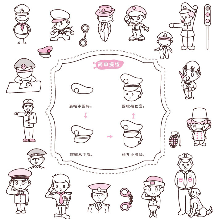 警察叔叔简笔画