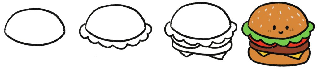 汉堡简笔画