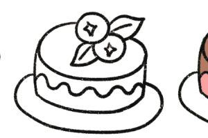 蓝莓蛋糕简笔画