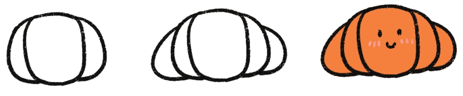 牛角面包简笔画