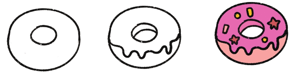 甜甜圈简笔画