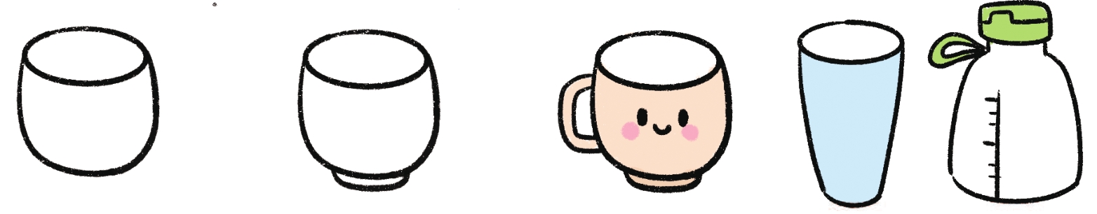 陶瓷杯简笔画