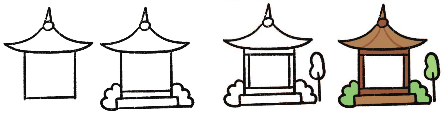 凉亭简笔画