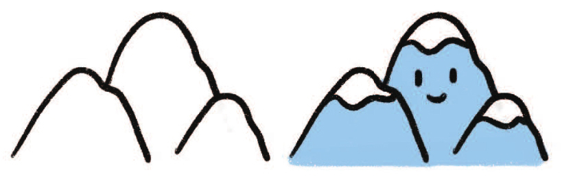 雪山简笔画