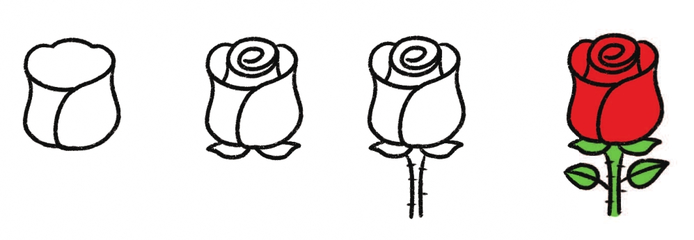 玫瑰花简笔画