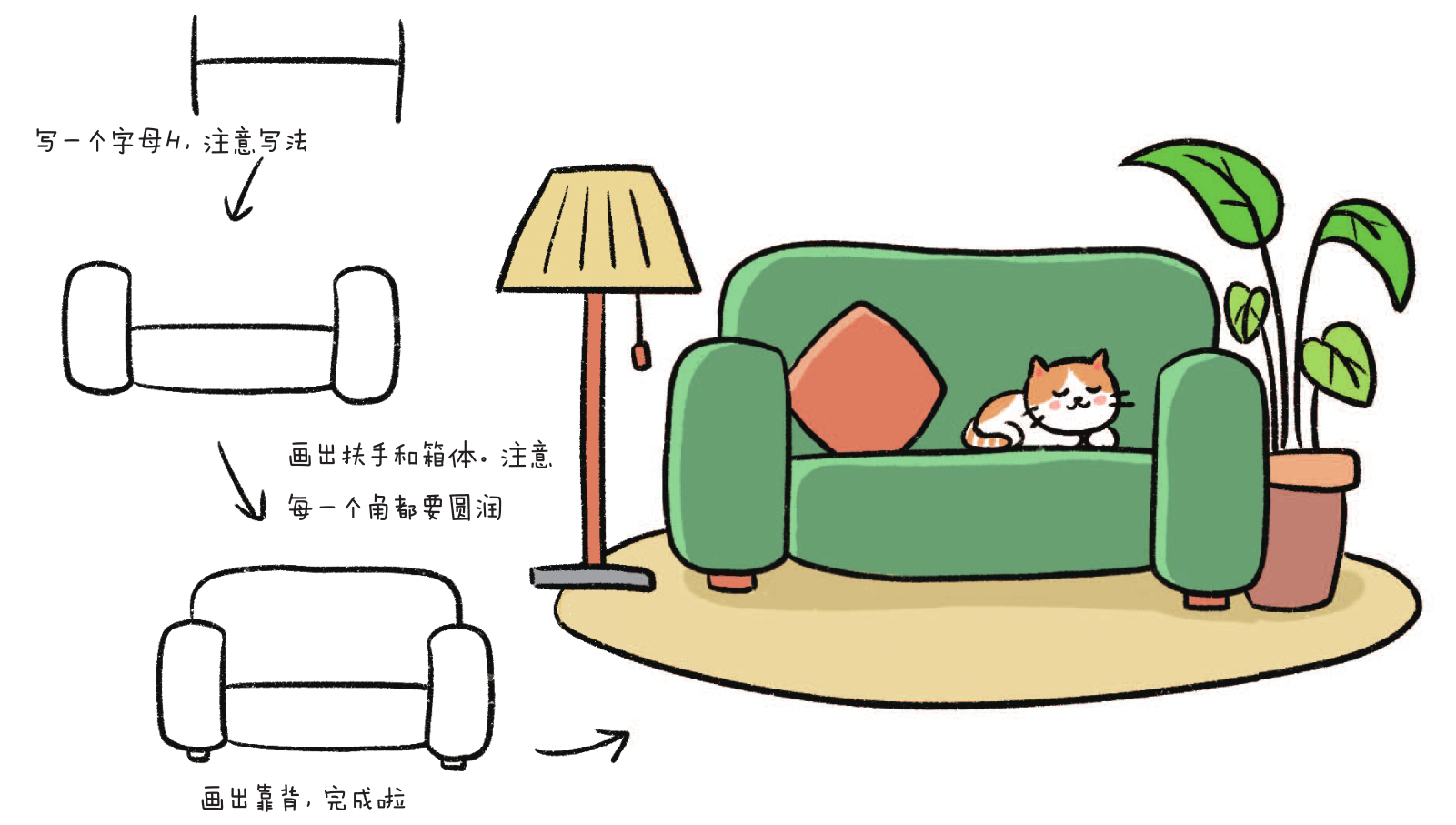 沙发简笔画