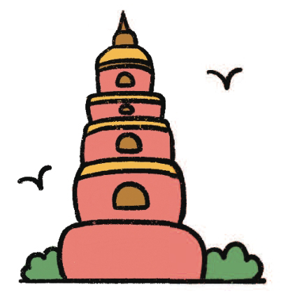 古塔简笔画