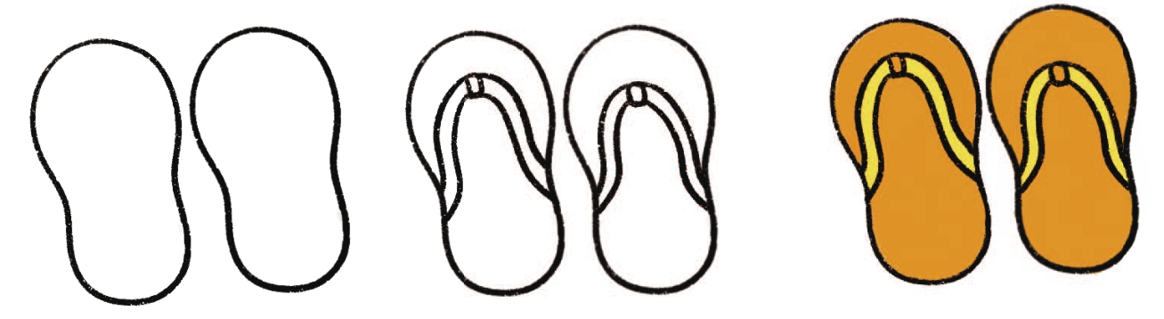 人字拖简笔画