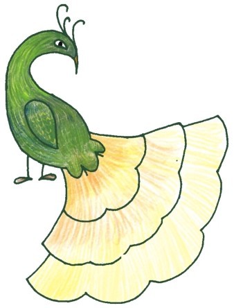 孔雀简笔画