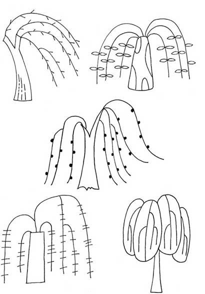柳树简笔画
