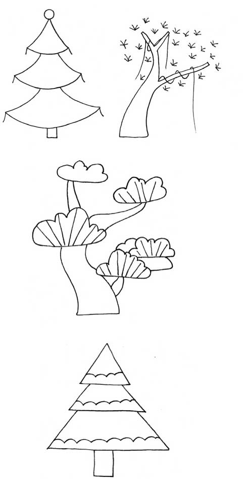 松树简笔画
