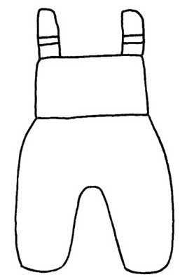 背带裤简笔画