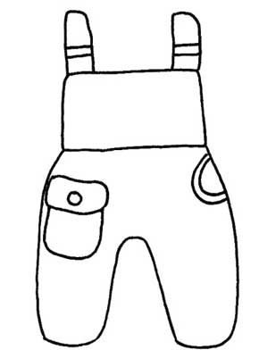 背带裤简笔画