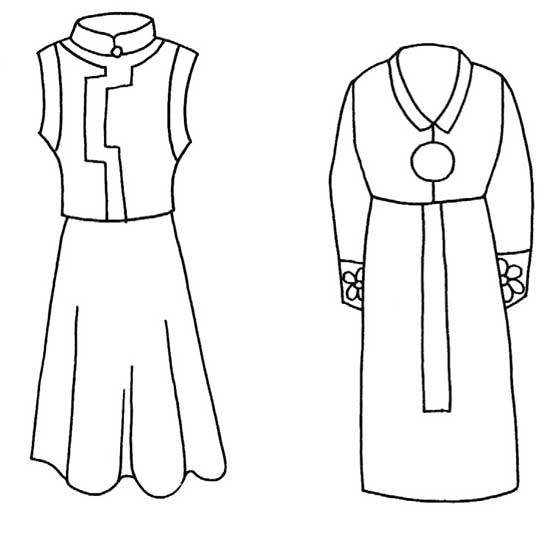 民族服饰简笔画