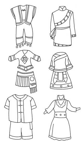 民族服饰简笔画