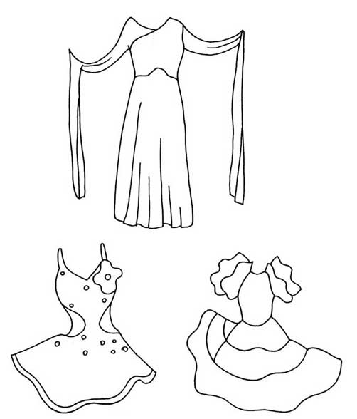国标舞服装简笔画