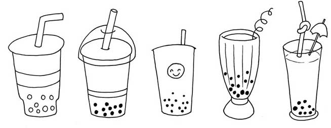 奶茶简笔画