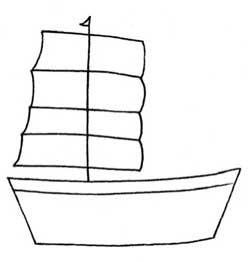 帆船简笔画