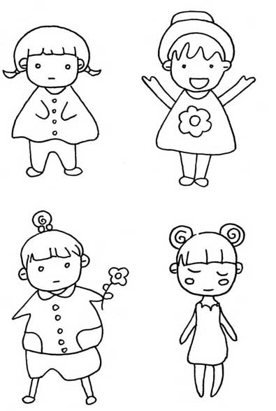 女孩简笔画